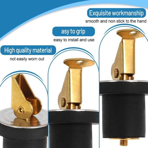 Brass Boat Plug by [Brand Name] - Durable 3/4 Inch Snap Handle Drain Plug for Marine Use