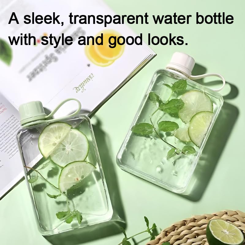 8.2 oz Flat Water Bottle Travel Flask - BPA Free, Leakproof, Grey