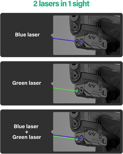 Gmconn Rechargeable Tactical Flashlight - Versatile Green/Blue/Red/IR/Purple Beam | Fits 21MM Rail