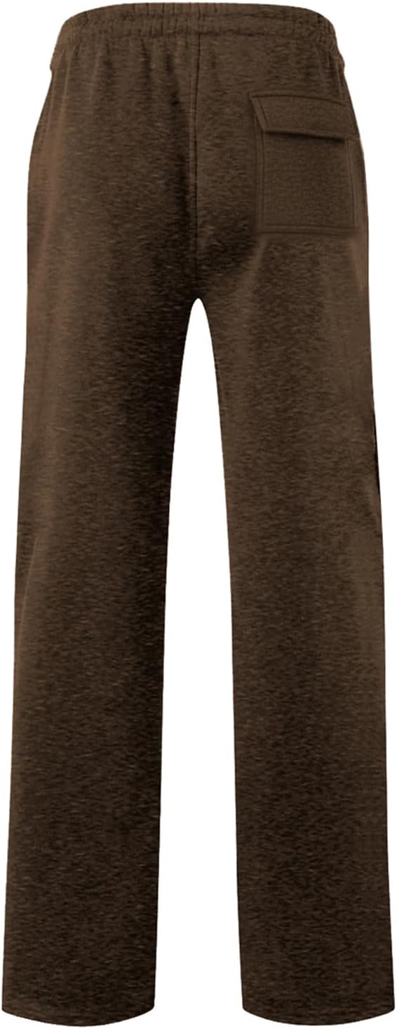 Waterwang Men's Fleece Sweatpants - Casual Joggers with Pockets | Loose Fit Athletic Pants
