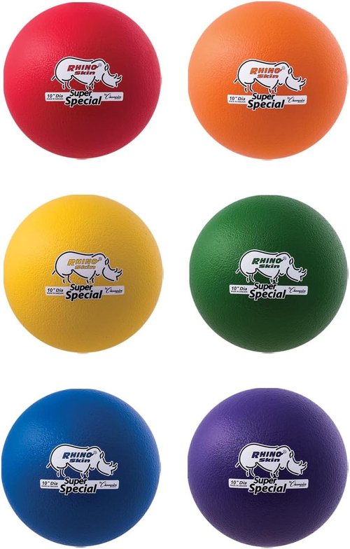 Champion Sports Rhino Skin Play Balls - Durable Foam Balls for High/Low Bounce | 10" Size for Indoor/Outdoor Fun