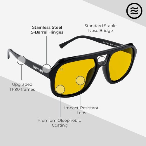 NEVEN Masha UV400 Polarized Sunglasses - TR90 Chunky Aviator Style for Men & Women