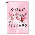 WUUCKOO Golf Friends Printed Pink Golf Towel, Funny Golf Towel for Golf Bag with Clip, Xmas Birthday Gifts for Friends Sister, Golf Gifts for Bestie Golf Lover, Ladies Golf Towel, Women Golf Towel