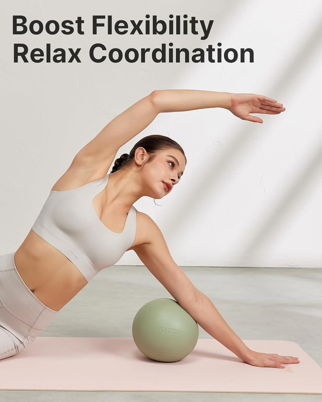 YOTTOY 9-Inch Pilates Ball - Anti-Burst Small Exercise Ball for Yoga, Physical Therapy & Home Workouts