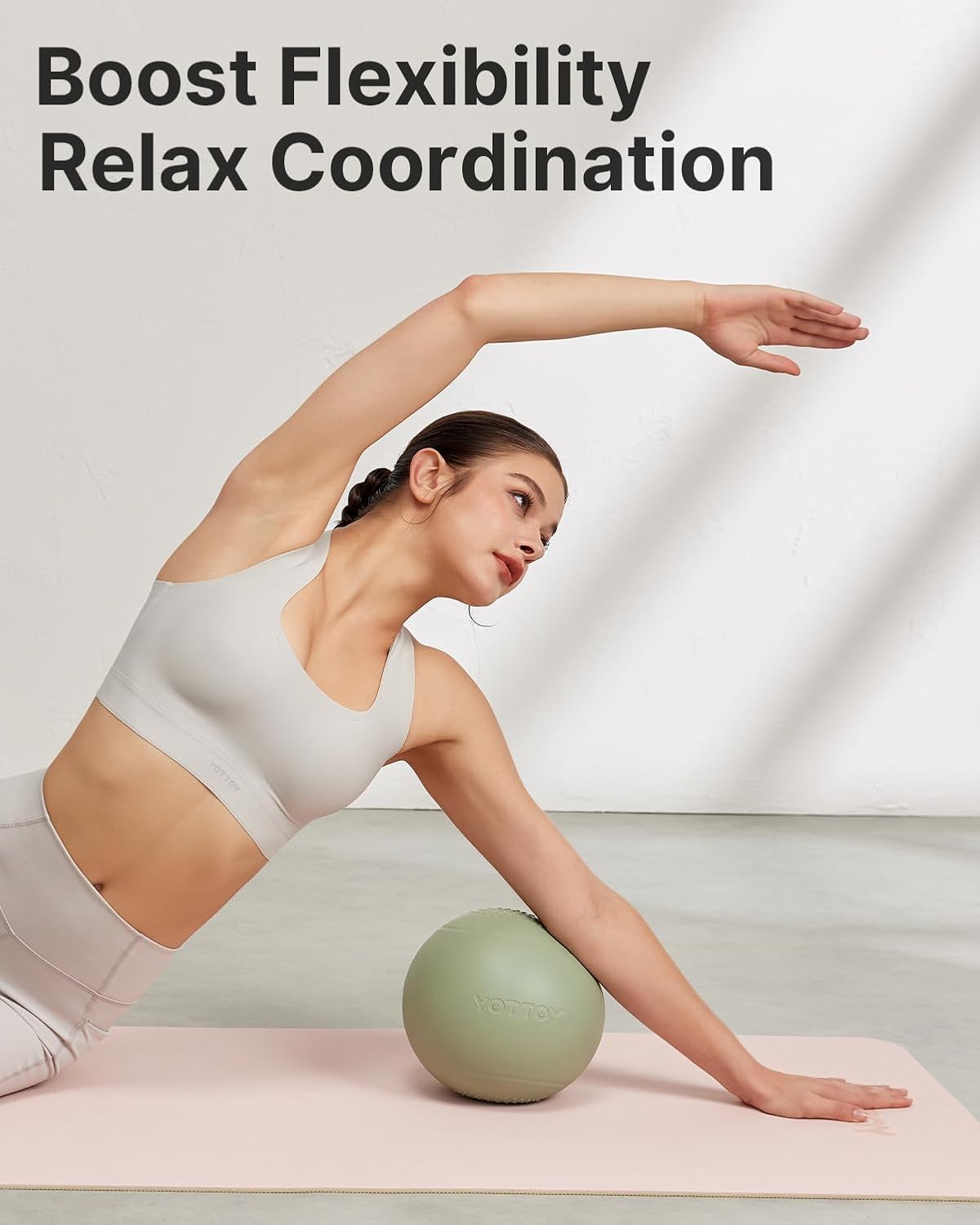 YOTTOY 9-Inch Pilates Ball - Anti-Burst Small Exercise Ball for Yoga, Physical Therapy & Home Workouts