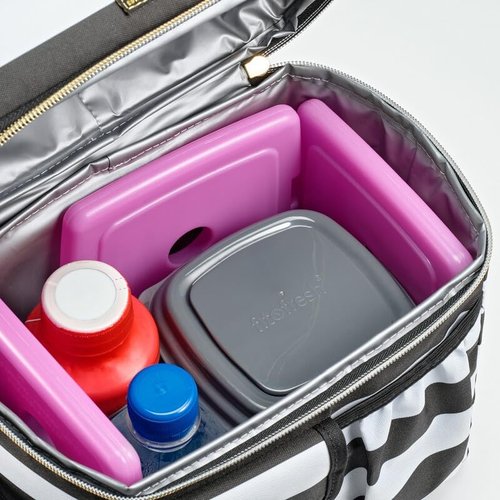 Fit + Fresh Slim Ice Packs - Reusable & Long-Lasting Cold Packs for Lunch Boxes | Purple 8 Pack