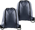 KUUQA Drawstring Backpacks - 2 Pcs Gray Gym Bags for Travel & Outdoor Activities | 40cm x 34cm