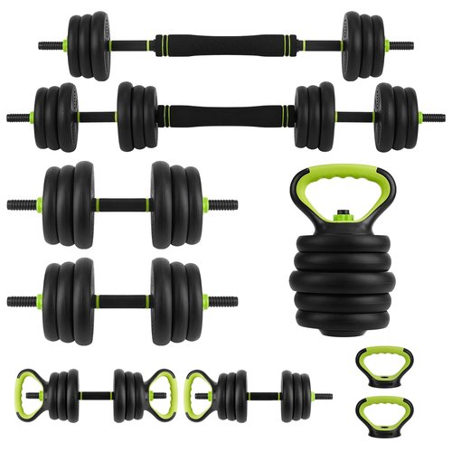 44/66/88 Lbs Adjustable Dumbbell Set, 4-In-1 Free Weights Set with Connector, Fitness Exercise Equipment Used As Barbell, Kettlebells, Push Up Stand, Weights Set for Home Gym Suitable Men/Women