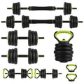 44/66/88 Lbs Adjustable Dumbbell Set, 4-In-1 Free Weights Set with Connector, Fitness Exercise Equipment Used As Barbell, Kettlebells, Push Up Stand, Weights Set for Home Gym Suitable Men/Women