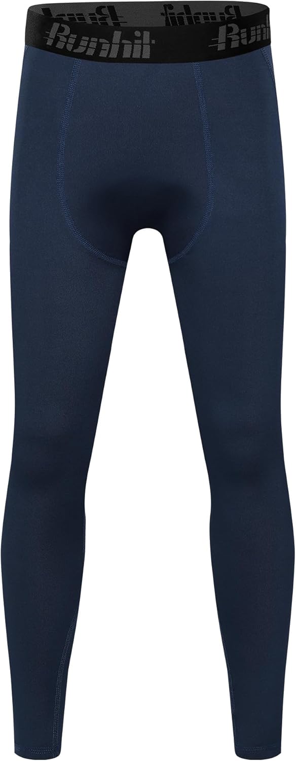 Runhit Boys Compression Leggings - Youth Athletic Tights for Basketball | Base Layer Sports Pants