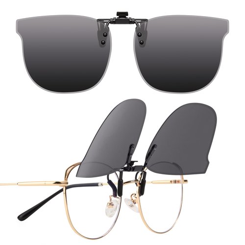 LUFF Clip On Sunglasses Polarized Cat-Eye for Men & Women | UV400 Protection, HD Anti-Glare Lenses, Lightweight 8g Flip-Up Design | Safe Driving, Cycling & Outdoor