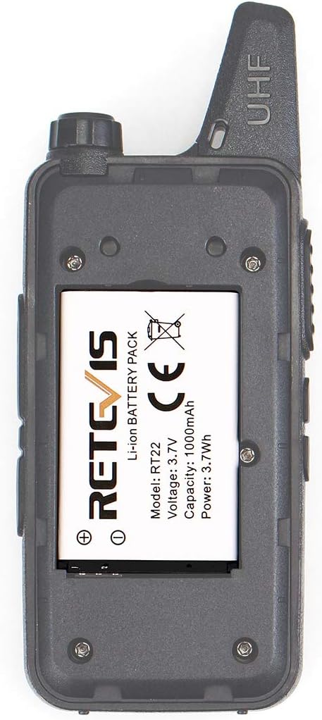 Retevis Original Li-ion Battery for RT22/RT22S/RT15/RT19 Walkie Talkies - 3.7V 1000mAh (2 Pack)
