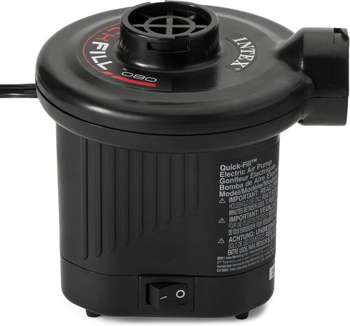Intex 66619E Electric Air Pump - Quick Fill 120 Volt with 3 Nozzles | Compact & Versatile, Black