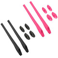 BLAZERBUCK Sock Kits Earsocks & Nosepieces for Oakley Flak 2.0 OO9295/Flak 2.0 XL OO9188/Flak 2.0 Asian Fit OO9271 Sunglasses - Black + Pink Red