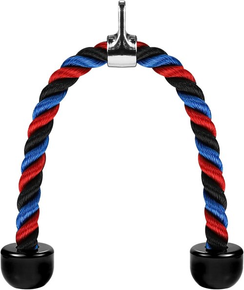 Deluxe Tricep Rope - 31.5 Inch Gym Cable Attachment for Easy Grip & Non-Slip LAT Pulldowns