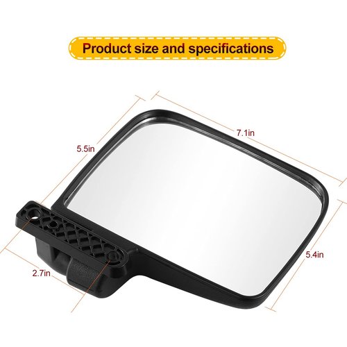 Golf Cart Side Mirrors for Club Car EZ-GO Yamaha and other 180°Adjustable Folding Wide-Angle Side View Mirror