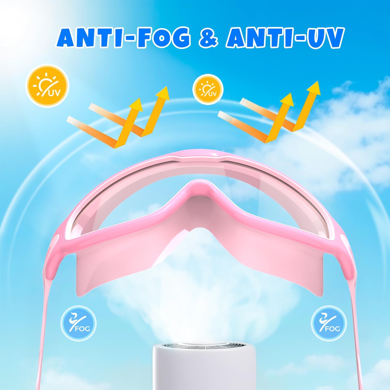 Skiennix Swim Goggles for Kids 3-15 - Anti-Fog UV Protection with Earplugs | Large Frame, 2PCS