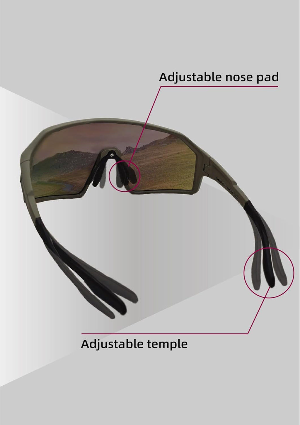 V-SUP Outdoor Lightweight Sport Sunglasses - UV400 for Biking, Baseball, Running, Cycling, Mountain Bicycle for Men & Women