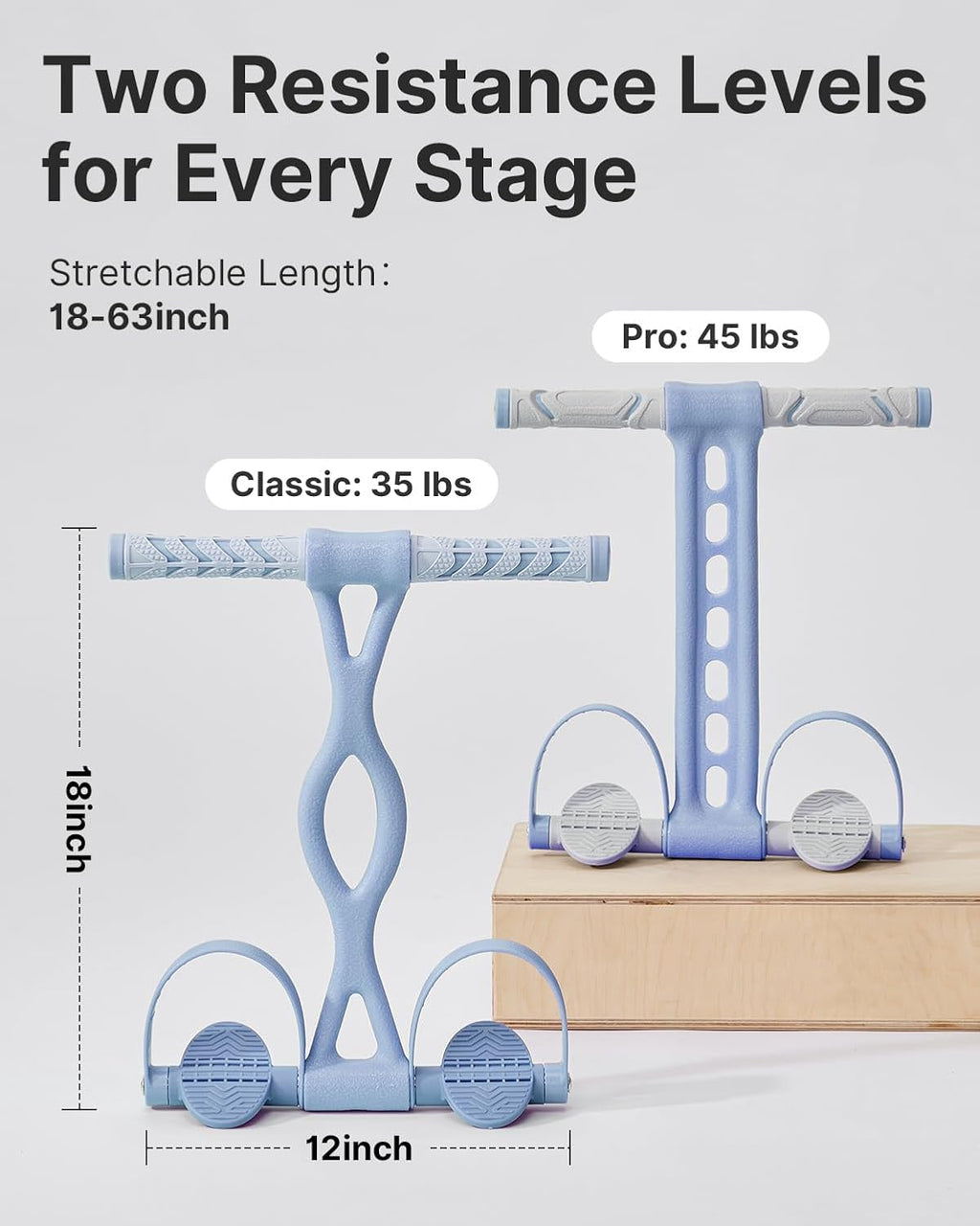 YOTTOY Pedal Resistance Band - Thick Elastic Tension Rope with Handles for Home Gym & Yoga Training