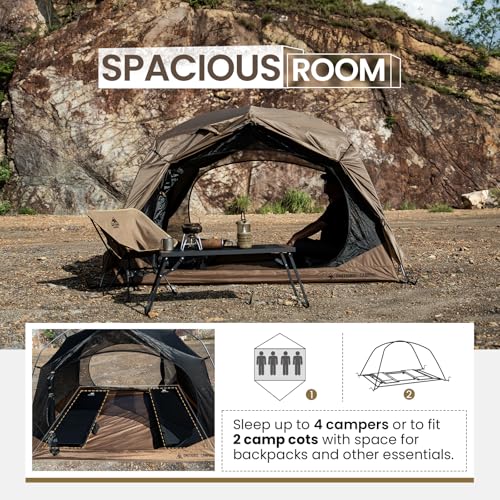 4 Person Camping Tent Waterproof 3-Season Family Shelter Easy Setup