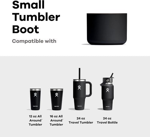 Hydro Flask Tumbler Boot - Silicone Bottom Protector Sleeve for Small Black Tumblers