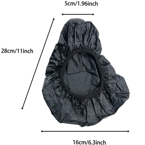 MEETOOT Waterproof Bicycle Seat Rain Cover Waterproof Bicycle Saddle Cover with Elastic Bicycle Seat Rain Cover 3 Piece Bicycle Seat Cover PVC Waterproof Bicycle Saddle Cover Black