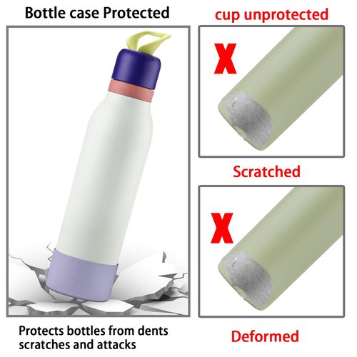 4pack Silicone Boot for Owala FreeSip Twist Water Bottle 24oz,Anti-Slip Bottom Protective for Owala FreeSip Twist (2+2 Purple)