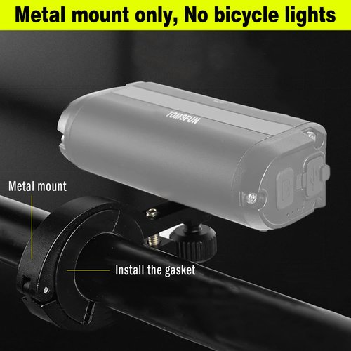 TOMSFUN Metal Mount Bike Headlight, Bike Light Holder, Bicycle Light Base, Bike Lights Bracket Cycling Lamp
