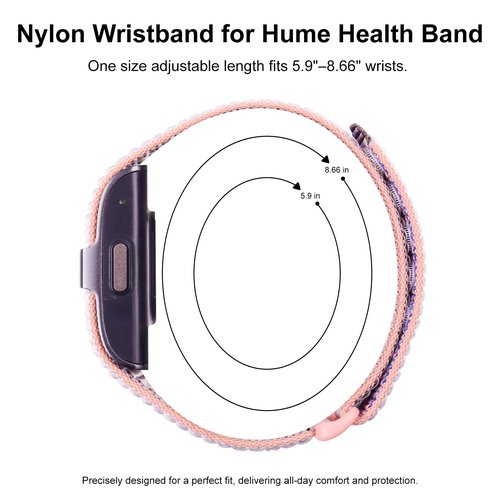 Polyjoy Nylon Loop Sport Replacement Bands Compatible with Hume Health Band, Soft Breathable Adjustable Wrist Band for Hume Band Replacement Strap Wristband for Fitness Tracker Women Men
