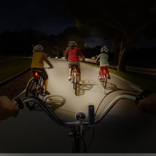 KunHe 227 Lumens 1600mAh Bike Light Set Rechargeable Front & Rear Bicycle Lights with IPX4 Waterproof 4 Modes for Night Cycling