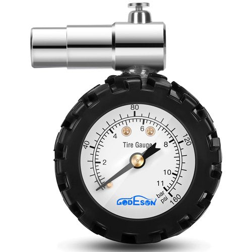 GODESON Presta Valve BicycleTire Pressure Gauge 0-160psi and 0-11bar