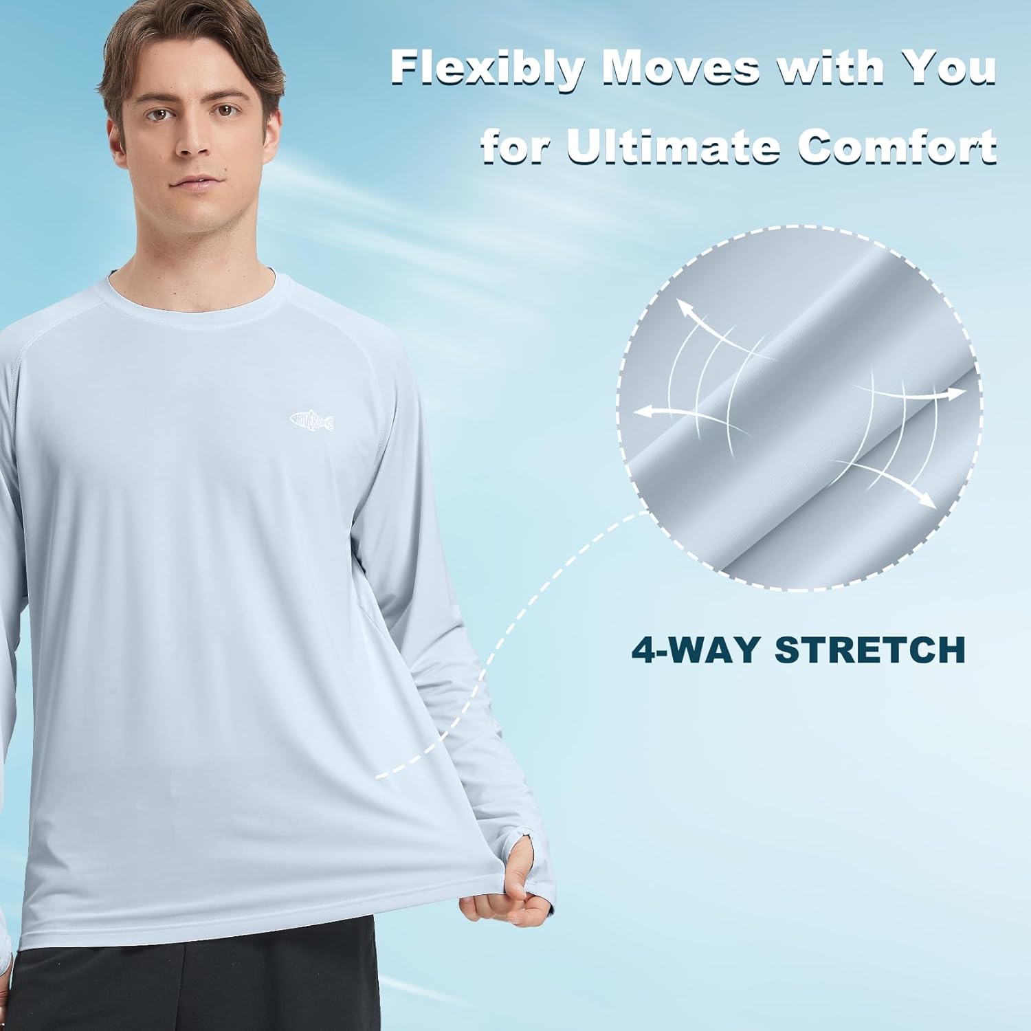 Skiennix Fishing Shirt for Men - Long Sleeve UPF 50+ UV Sun Protection Rash Guard | Style #1034