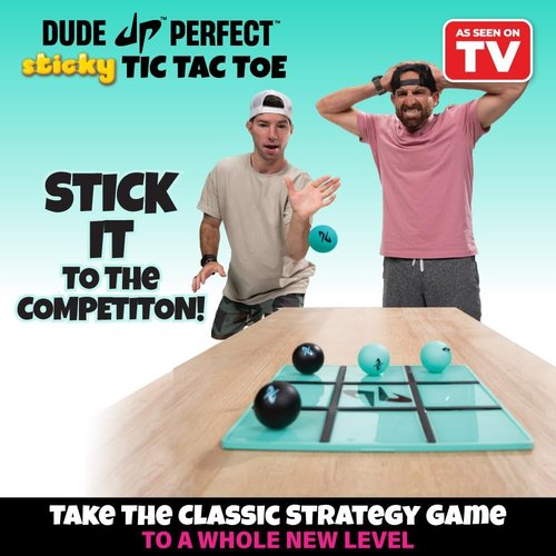 Dude Perfect Sticky Tic Tac Toe Game - Fun Tabletop Activity for Kids | Perfect for Family Nights & Parties, Ages 4+