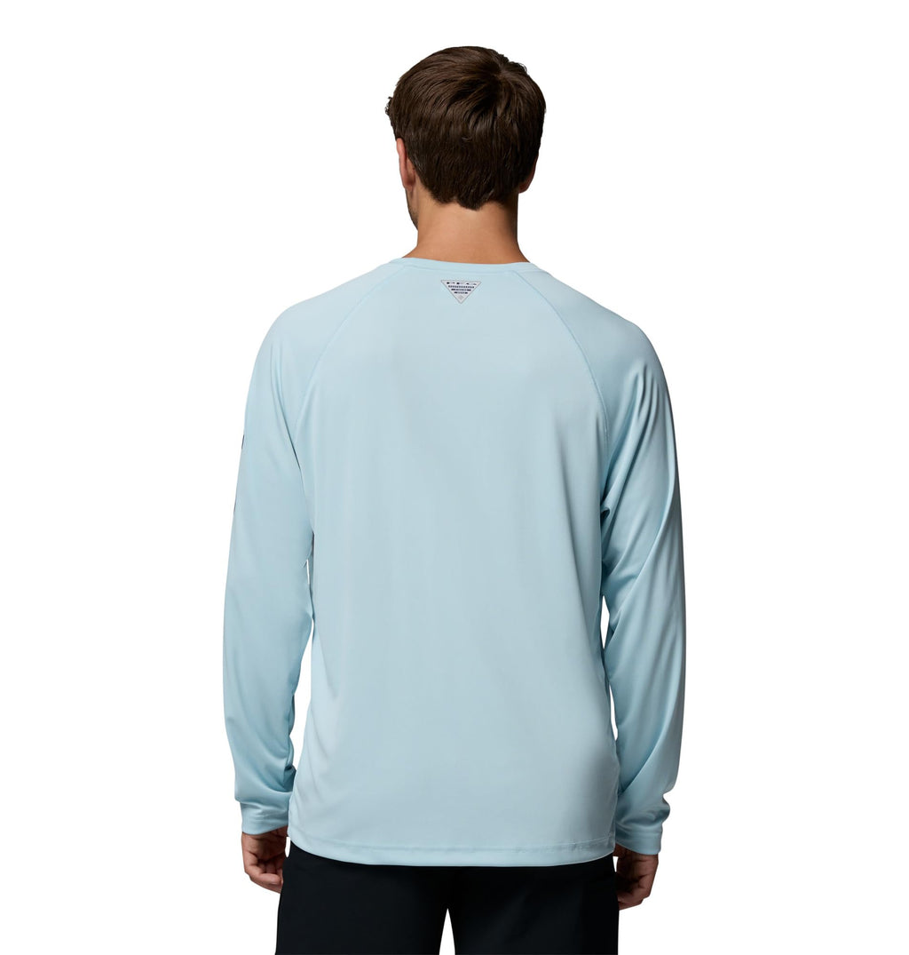 Columbia Men's PFG Terminal Tackle Long Sleeve Fishing Shirt, Marine Light/Nocturnal Logo, 5X