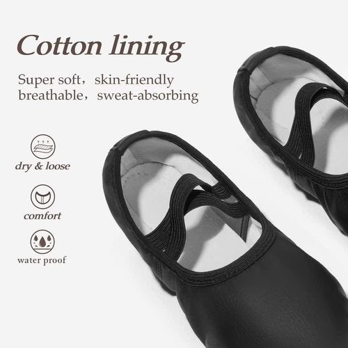 DyingSwan Toddler Ballet Shoes - Soft Leather No-Tie Dance Slippers for Girls | Sizes Toddler to Women