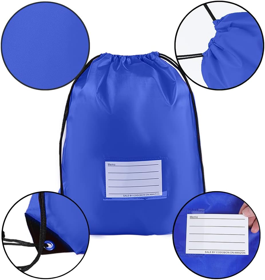 Skiennix Drawstring Bags - 30 Pack Bulk Cinch Backpack for DIY Gym & Sports - Blue Color