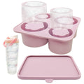 Silicone Ice Cube Tray Compatible with Owala FreeSip Sway 30oz 40oz, FreeSip Tumbler 40oz,4 Size Hollow Ice Molds,BPA-Free Food-Grade Ice Mold for Tumbler Bottles & Cocktails(Lilac Bloom)