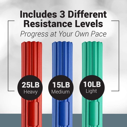 Logest Twist Hand Exerciser Bars - Flexible Bar Strengthener - Tennis Elbow, Golfer's Elbow, Tendonitis, Wrist, Forearms Pain Relief Hand Therapy Bar Arm Strengthener Rehab Twist Bar
