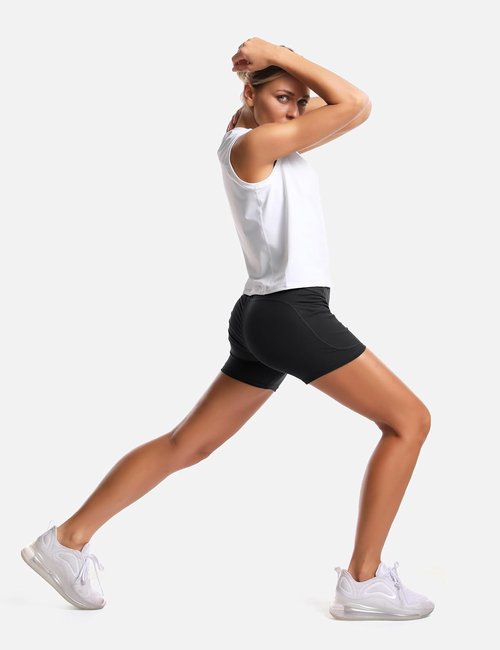 Dragon Fit Women's High Waist Workout Shorts - Stretchy Tummy Control with 2 Side Pockets | Ideal for Gym, Yoga & Running