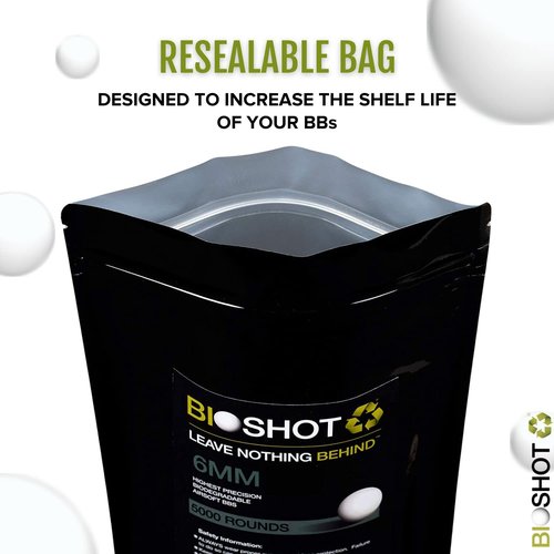 Bioshot Biodegradable Airsoft BBS - .43g Super Slick Polish - Seamless Sniper Weight Competition Match Grade for All 6mm Airsoft Guns and Accessories (2500 Rounds, White)