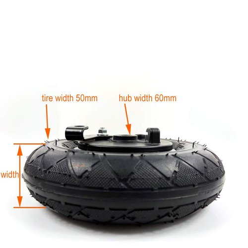 L-faster 8 Inch Wheel with Drum Brake 8" Pneumatic Wheel with Expansion Brake Scooter Brake Aluminium Wheel 200x50 (Wheel+axis)