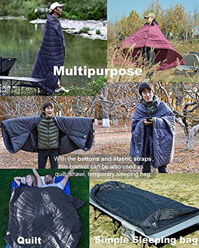 Ultralight Camping Blanket with Thinsulate Insulation, Waterproof & Compact - Blue, 72.8" x 55"