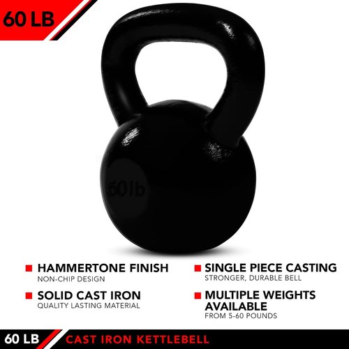 JFIT Kettlebell Weights - Durable Cast Iron for Strength Training | Multiple Sizes Available
