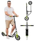 Adult Scooter - Folding, Adjustable Height, Big Wheels, Lightweight All-Aluminum Frame | Suitable for Teens 12+ | 265lbs Weight Limit