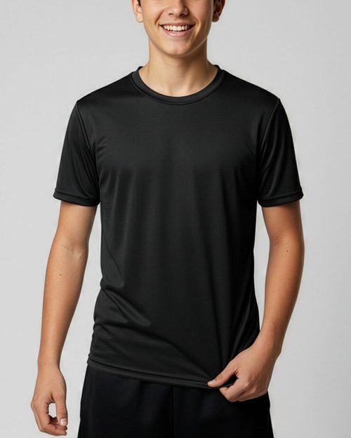 Real Essentials 5 Pack: Boys' Mesh Short Sleeve Athletic T-Shirt - Youth Kids Teens Active Basketball Tops -Set 1,Small 6-7