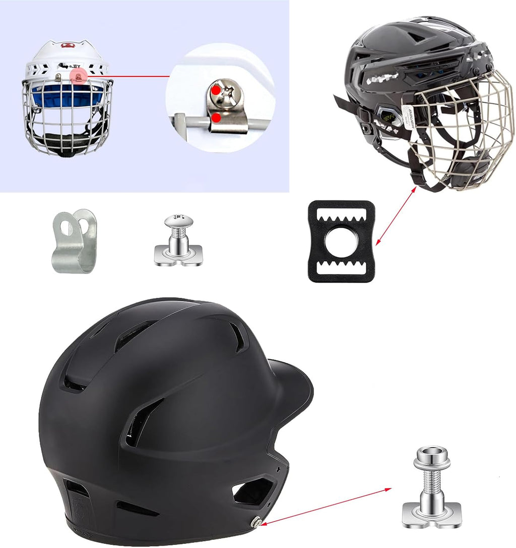 Skiennix Hockey Helmet Repair Kit - 36 Pieces with Clips, Gaskets, Screws & Chin Strap Adapter