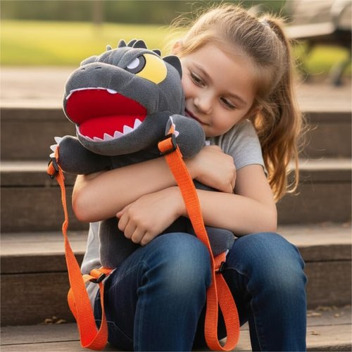 Freddy's Fanatic Dinosaur Kaiju Monster Backpack with Orange Straps
