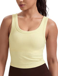 HeyNuts Ribbed Longline Sports Bra - U Back Yoga Crop Tank Top for Women | Padded A-D Cups