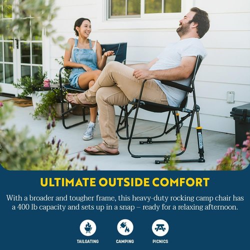 GCI Outdoor Freestyle Rocker XL - Portable Folding Rocking Chair for Camping & Outdoor Use