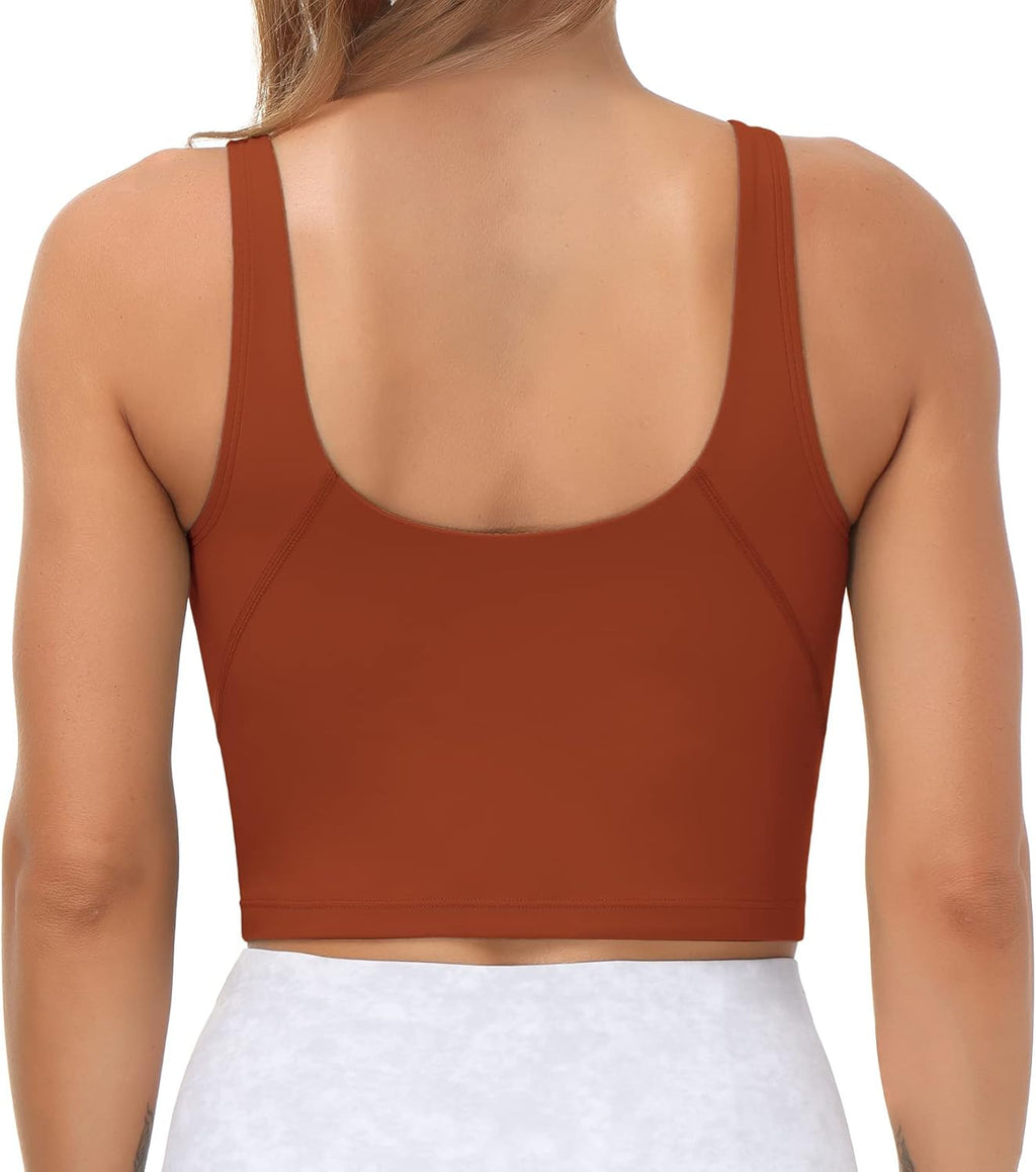 The Gym People Women's Longline Sports Bra - Wirefree, Padded, Medium Support, Comfortable Fit
